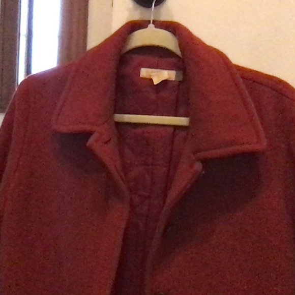 J Crew Wool Burgundy Coat - Picture 3 of 4